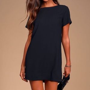 Black shift dress.